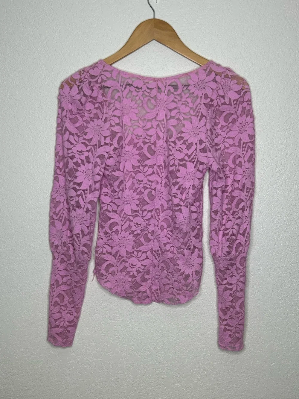 Free People Intimately Lilac Lace Long Sleeve Top